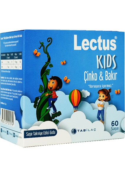 Tab Lectus Kids Çinko Bakır 60 Saşe