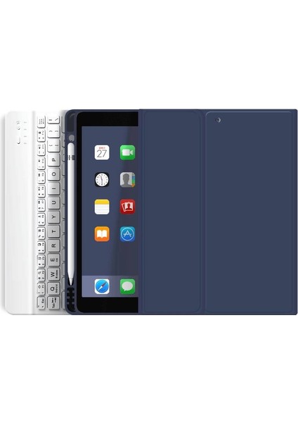 iPad 10.nesil (10.9 Inç) Uyumlu Bluetooth Özellikli Kalem Bölmeli Klavyeli Kılıf fiyatları