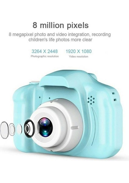 Mavi Renk Mini 1080P Hd Çocuk Kamera Dijital Fotoğraf Makinesi 2.0 Inç Ekran