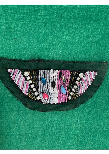 16 x 6 cm Zirkon Taşlı Boncuklu Aplike Parat Apolet Yama Arma