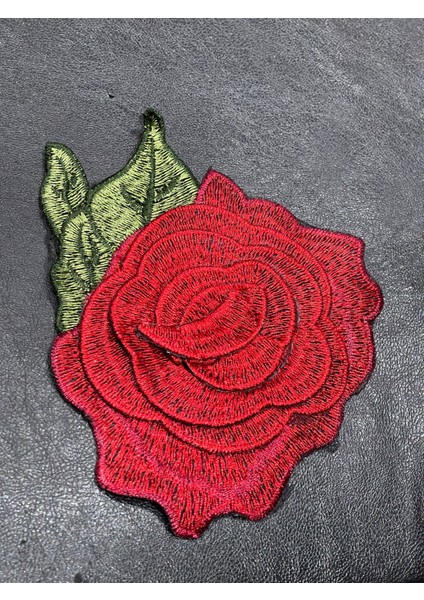 16 x 14 cm Kabartma Kırmızı Kat Kat Gül Aplike Arma Yama Dikiş Aksesuarı