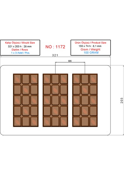 Tablet Çikolata Kalıbı