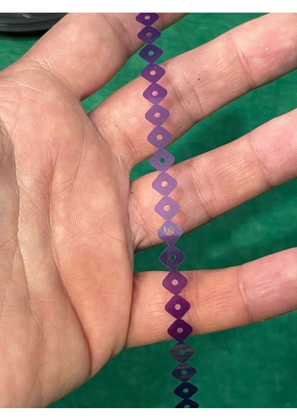 5 mm Şerit Mor Delikli Çanta Giyim Dikiş Aksesuarı (1 Metre)