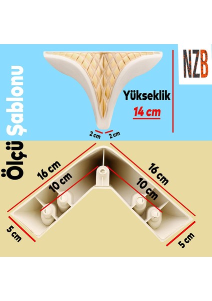 Lüks Mobilya Kanepe Sehpa Tv Ünitesi Koltuk Puf Ayağı 14 cm Krem Altın Baza Ayak indirimleri