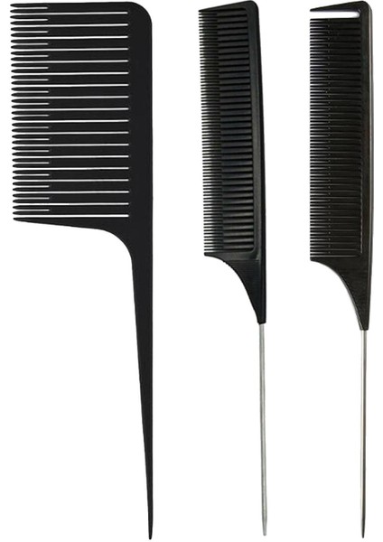 3 Adet Örgü Vurgulu Saç Tarağı Tarağı Salon Saç Faresi Kuyruk Tarama Alet (Yurt Dışından)