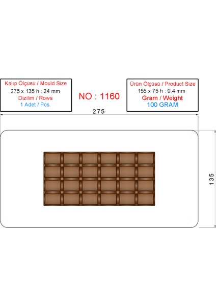 Tablet Çikolata Kalıbı modelleri