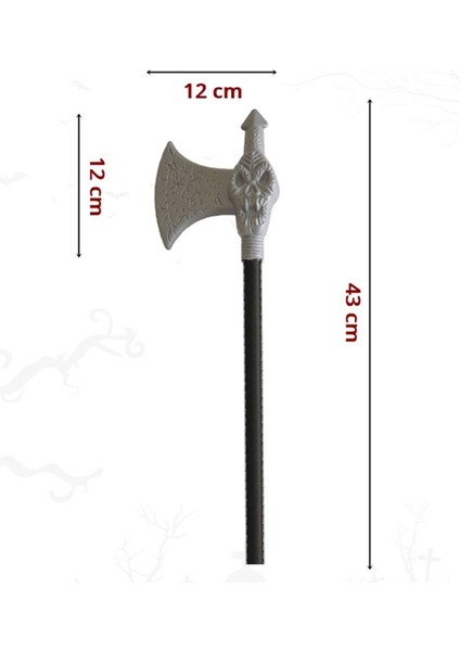 Çocuk Halloween Figürlü Cadılar Bayramı Baltası Gümüş Renk 43 cm