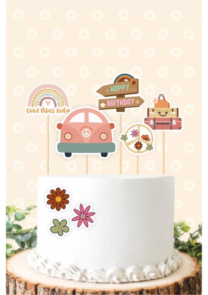 Good Vibes Temalı * Pasta Süsü Seti