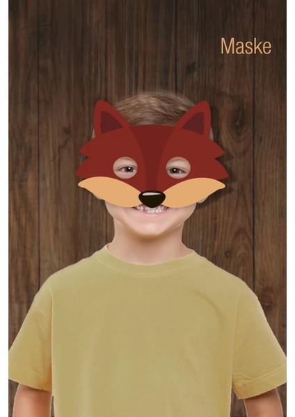 Kırmızı Başlıklı Kız Kurt Maske 6'lı Doğum Günü * (Kalın Kağıt)