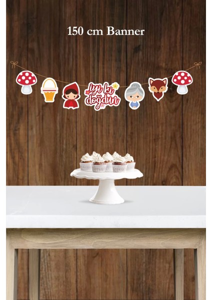 Kırmızı Başlıklı Kız Temalı Büyük Banner *kalın Kağıt 150CM