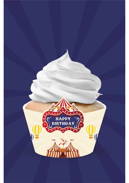 Lunapark Temalı Cupcake Sargısı 8'li