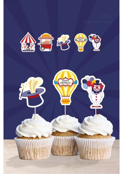 Lunapark Doğum Günü * Cupcake Süsü '20LI