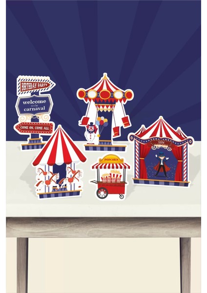 Lunapark Temalı * Masa Üstü Set (Kağın Kağıt)