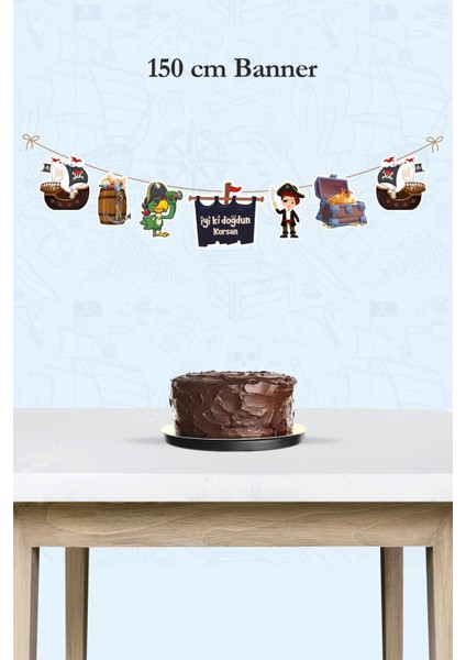 Korsan Temalı Büyük Banner *kalın Kağıt 150CM