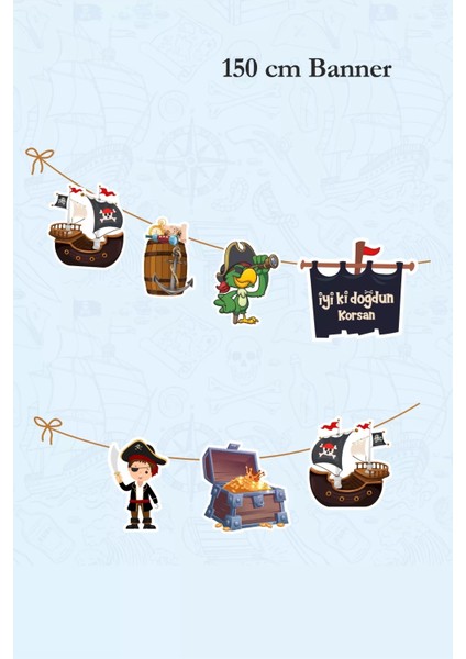 Korsan Temalı Büyük Banner *kalın Kağıt 150CM fiyatları