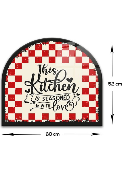 Cam Ocak Arkası Koruyucu | Oval Şekilli | Kitchen Love | 52cm X 60cm