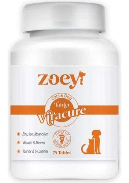 Vitacure Kedi ve Köpekler Için Multivitamin 75 Tablet