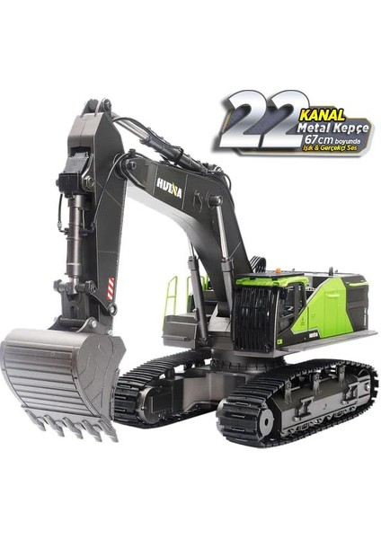 1/14 (2022) 22 Kanal Rc Model Metal Kepçeli Kazıcı Ekskavatör Uzaktan Kumandalı Çok Fonksiyonlu iş Makinası - 2.4G Sesli & Işıklı - 1593