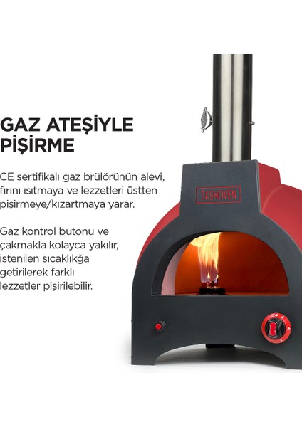 Hybrid 50 Gazlı ve Odun Ateşli Taş Fırın - Pizza, Pide, Lahmacun, Ekmek, Güveç Taşfırını