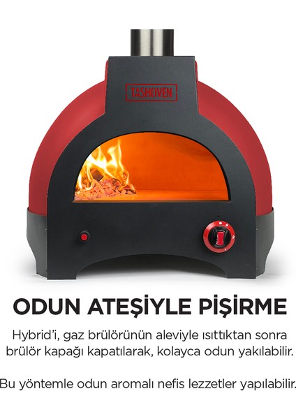 Hybrid 50 Gazlı ve Odun Ateşli Taş Fırın - Pizza, Pide, Lahmacun, Ekmek, Güveç Taşfırını