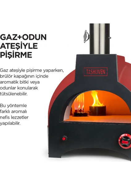 Hybrid 50 Gazlı ve Odun Ateşli Taş Fırın - Pizza, Pide, Lahmacun, Ekmek, Güveç Taşfırını