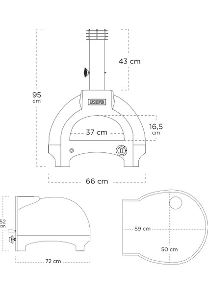 Hybrid 50 Gazlı ve Odun Ateşli Taş Fırın - Pizza, Pide, Lahmacun, Ekmek, Güveç Taşfırını
