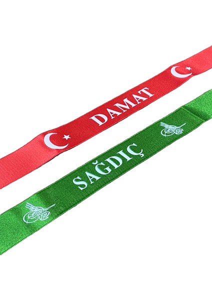 Damat Kolluğu ve Sadıç Kolluğu - Kırmızı Damat Kolluk Yeşil Sağdıç Kolluk 2'li Set