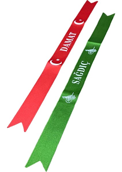 Damat Kolluğu ve Sadıç Kolluğu - Kırmızı Damat Kolluk Yeşil Sağdıç Kolluk 2'li Set fiyatları