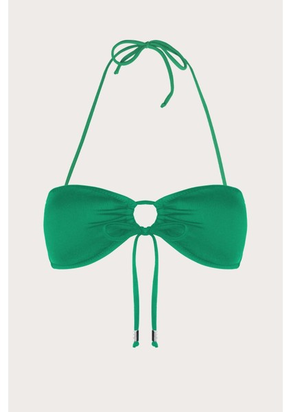 63567 Nil Yeşili Straplez Bikini Üstü
