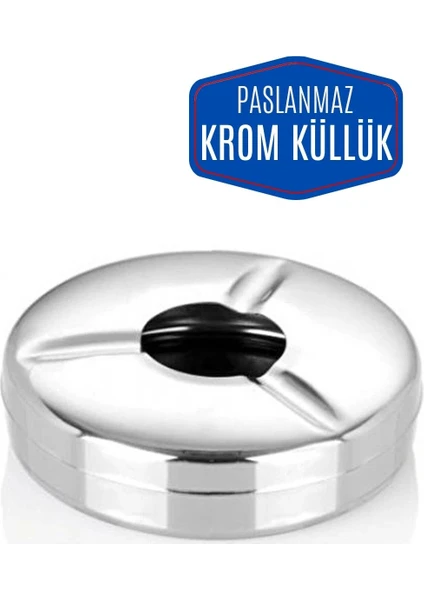 Kapaklı Paslanmaz Metal Küllük 711509