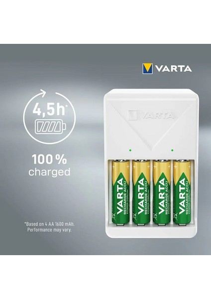 Plug Şarj Cihazı 4x2100 Mah AA Şarjlı Pil Beyaz