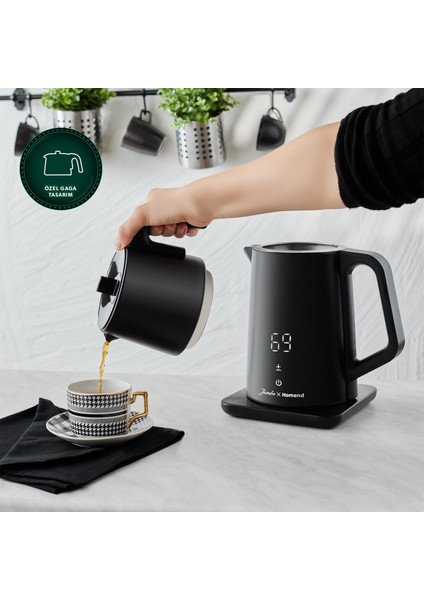 x Homend Royaltea Cooltouch 1792H Siyah Çift Duvarlı Paslanmaz Çelik Çay Makinesi Wifi ile Kontrol