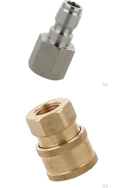 8 Adet Basınçlı Yıkama Hortumu Konnektörü Dış Mekan Elektrikli Aletler 1/4 '' Erkek ve Kadın (Yurt Dışından)