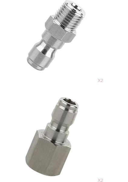 4-Set Basınçlı Yıkayıcı Hızlı Bağlantı Adaptör Konnektörü Bağlantısı [g1/4 Erkek] 银 (Yurt Dışından)