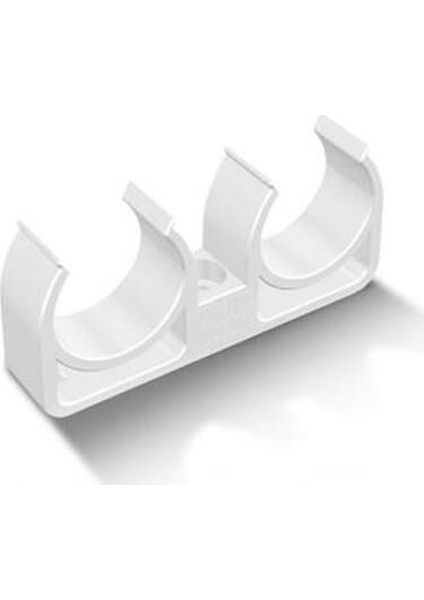 Boru Beyaz Çiftli Boru Kelepçesi 25MM(5ADET)