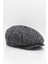 Erkek Ekose 8 Parça Yünlü Gri Kasket Şapka 2