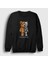 Unisex Siyah Robot Ayı Teddy Bear Sweatshirt 1