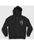 Unisex Siyah Skull Wolf Kurt Fermuarlı Kapüşonlu Sweatshirt 1