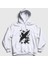Unisex Beyaz Herd Of Birds Kuş Karga Kapüşonlu Sweatshirt 1