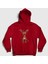Unisex Kırmızı Adorable Reindeer Geyik Yılbaşı Kapüşonlu Sweatshirt 1