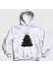Unisex Beyaz Lights Black Cat Kedi Yılbaşı Kapüşonlu Sweatshirt 1