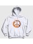 Unisex Beyaz Peace Fox Tilki Kapüşonlu Sweatshirt 1