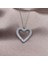 Rhodium Kaplama Tam Taşlı Kalp Gümüş Kolye 1
