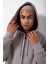 Oversize Fermuarlı Cepli Kapüşonlu Basic Sweatshirt Ice Gri 2