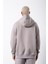 Oversize Fermuarlı Cepli Kapüşonlu Basic Sweatshirt Ice Gri 3