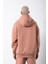 Oversize Fermuarlı Cepli Kapüşonlu Basic Sweatshirt Copper 5