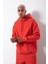Oversize Cepli Kapüşonlu Sweatshirt Ice Red 1
