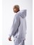 Oversize Fermuarlı Cepli Kapüşonlu Basic Sweatshirt Ice Lila 4
