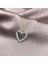 Rhodium Kaplama Tam Taşlı Kalp Gümüş Kolye 2