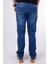 132-250 Mavi Yüksek Bel Rahat Paça Erkek Jeans Pantolon 4